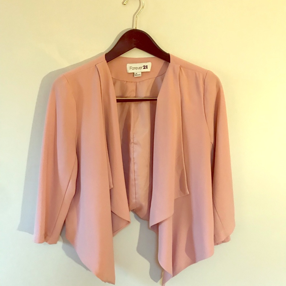 Blush Drape-front blazer